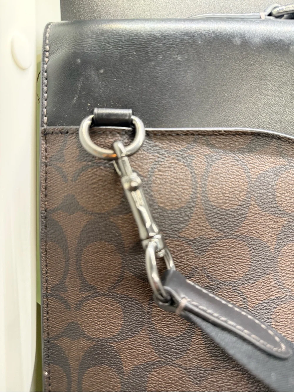 Coach Men's Brown and Black Signature Briefcase